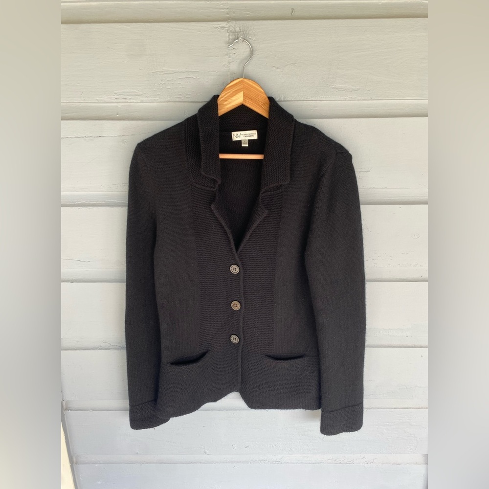 Neiman Marcus cashmere knit cardigan blazer Large